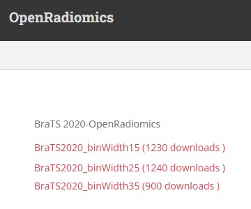 Open-Radiomics downloads snapshot